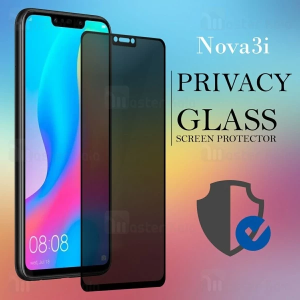 گلس حریم شخصی تمام صفحه تمام چسب هواوی Huawei Mate 20 Lite / Nova 3 / 3i Privacy Mocol New