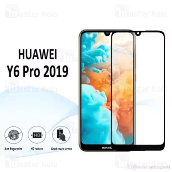 محافظ صفحه شیشه ای تمام صفحه تمام چسب هواوی Huawei Y6 2019 / Y6 Prime 2019 6D