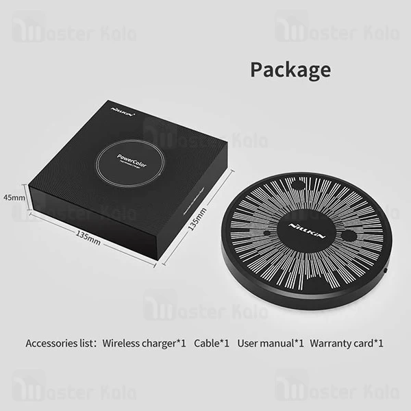 شارژر وایرلس نیلکین Nillkin PowerColor MC045 Fast Qi Wireless Charger توان 15 وات