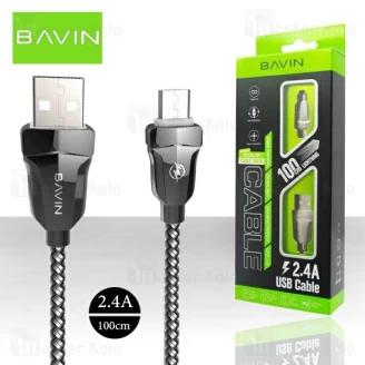 کابل میکرو یو اس بی باوین Bavin CB-087 USB Cable توان 2.4 آمپر و طول 1 متر