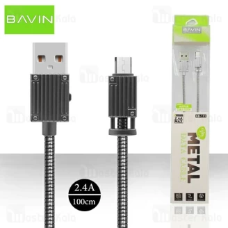 کابل میکرو یو اس بی باوین Bavin CB-111 USB Cable توان 2.4 آمپر و بدنه فلزی