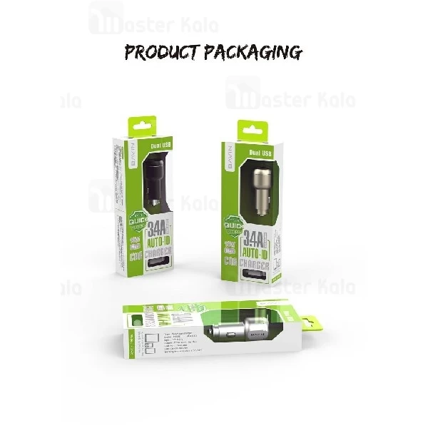 شارژر فندکی باوین Bavin PC526 Car Charger توان 3.4 آمپر همراه با کابل