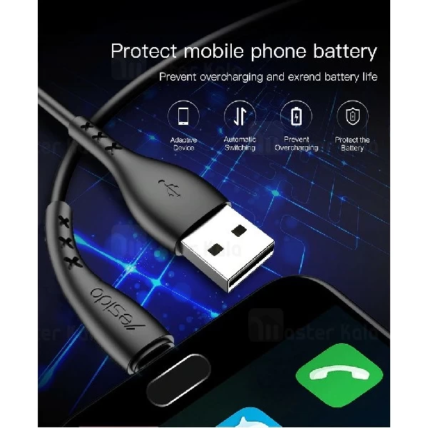 کابل میکرو یو اس بی یسیدو Yesido CA26 Micro USB Cable توان 2.4 آمپر