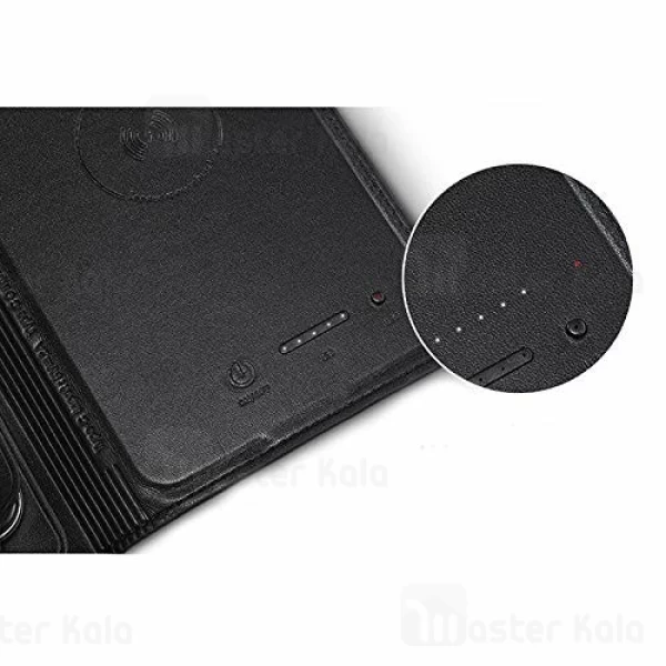 پاوربانک وایرلس 8000 میلی آمپر و کیف چرمی Zhuse ZS-WB-001 Black Hole