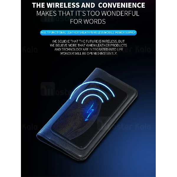 پاوربانک وایرلس 8000 میلی آمپر و کیف چرمی Zhuse ZS-WB-001 Black Hole