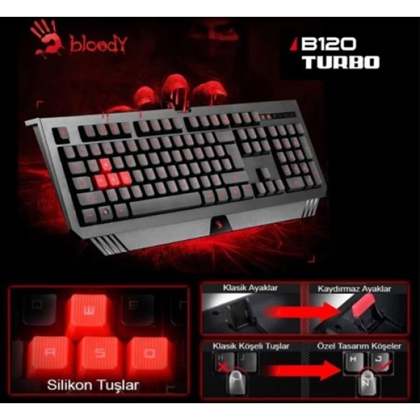 کیبورد گیمینگ ای فورتک A4Tech B120 Bloody