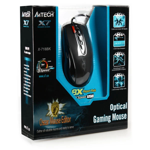 موس گیمینگ ای فورتک A4tech X7 X-718BK