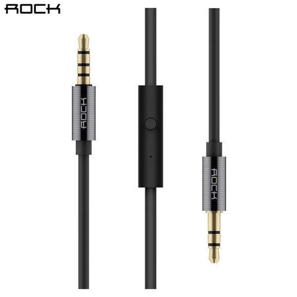 کابل انتقال صدا AUX راک مدل RAU0513 به طول 0.8 متر