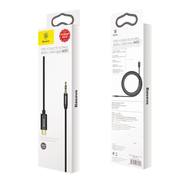 کابل تبدیل انتقال صدا تایپ سی به 3.5 میلیمتری بیسوس Baseus M01
