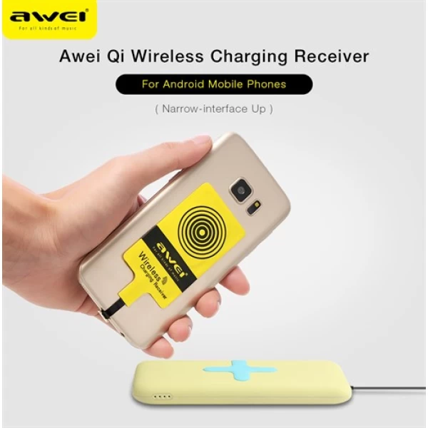 کیت شارژر وایرلس میکرو یو اس بی اوی Awei Qi Wireless Receiver