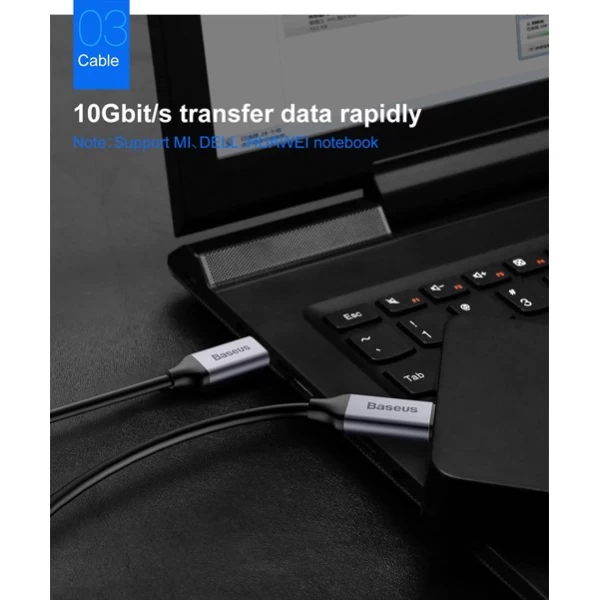 کابل شارژ و انتقال تصویر تایپ سی بیسوس Baseus C-Video Functional Notebook C To C