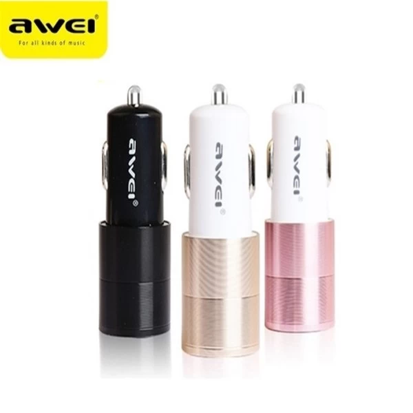 شارژر فندکی 2 پورت اوی Awei C-100