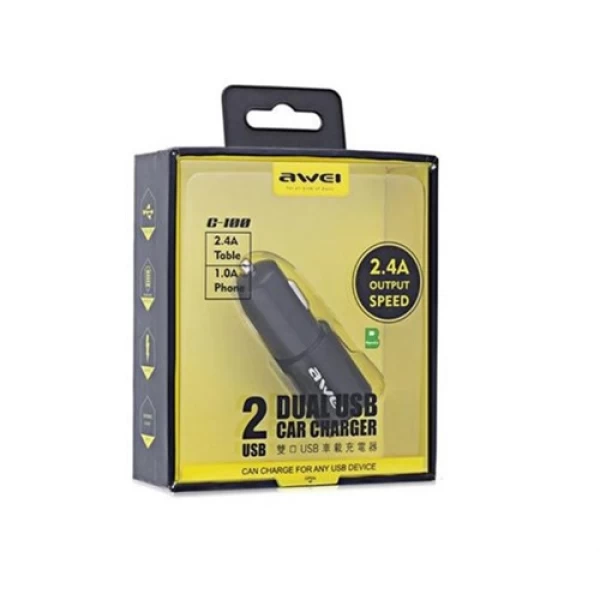 شارژر فندکی 2 پورت اوی Awei C-100