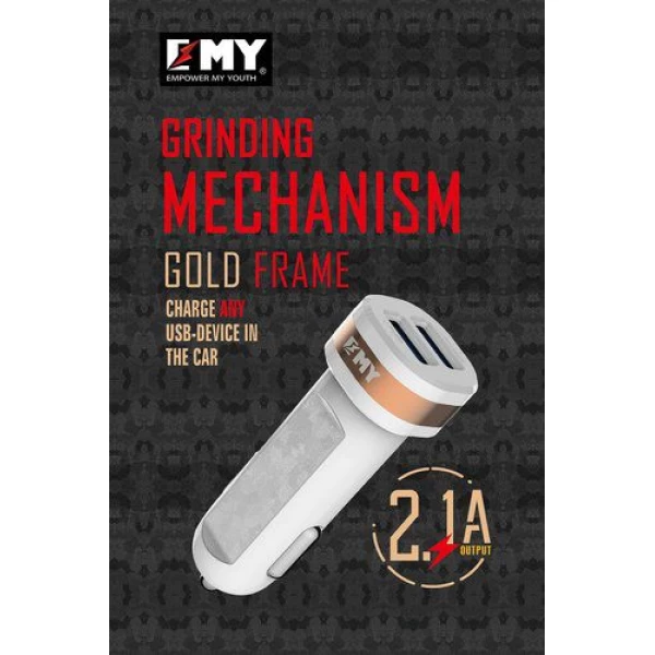 شارژر فندکی 2 پورت Emy امی MY-121 با کابل میکرو یو اس بی