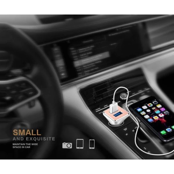 شارژر فندکی 2 پورت Emy امی MY-115 با کابل میکرو یو اس بی