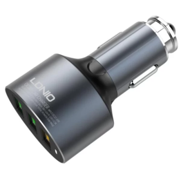 شارژر فندکی فست 3 پورت Qualcomm 3.0 الدینیو LDNIO C703Q با کابل