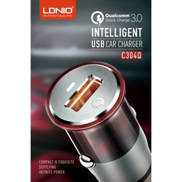 شارژر فندکی فست شارژ Qualcomm3 الدینیو LDNIO C304Q