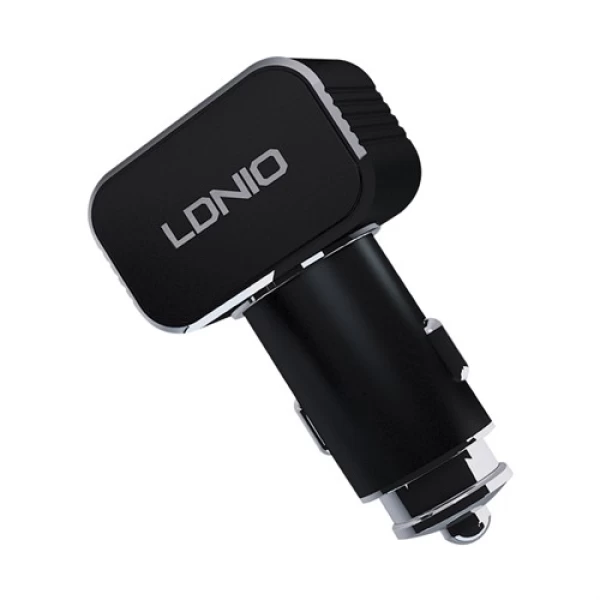 شارژر فندکی الدینیو LDNIO C306 با کابل لایتنینگ آیفون