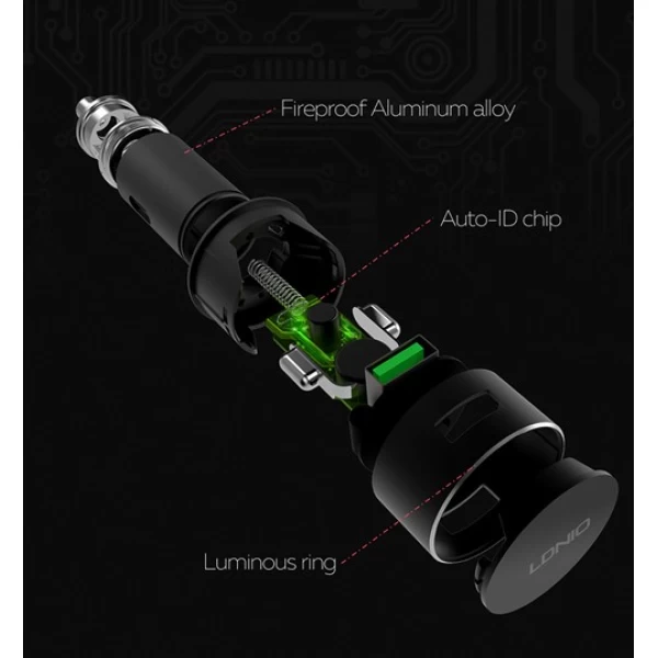 شارژر فندکی LDNIO C308