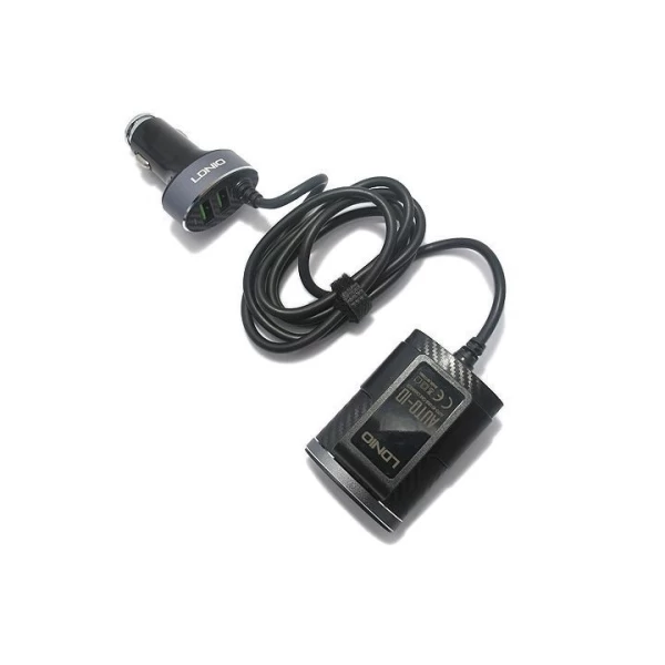 شارژر فندکی و هاب 4 پورت الدینیو LDNIO C502 مناسب اتومبیل با کابل شارژ