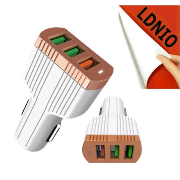 شارژر فندکی الدینیو LDNIO C702Q فست شارژ 3 پورت Qualcomm 3.0