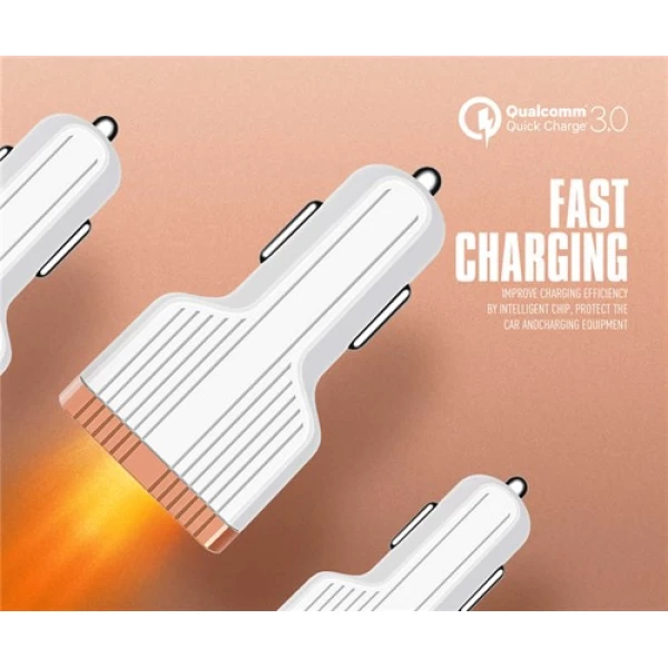 شارژر فندکی الدینیو LDNIO C702Q فست شارژ 3 پورت Qualcomm 3.0