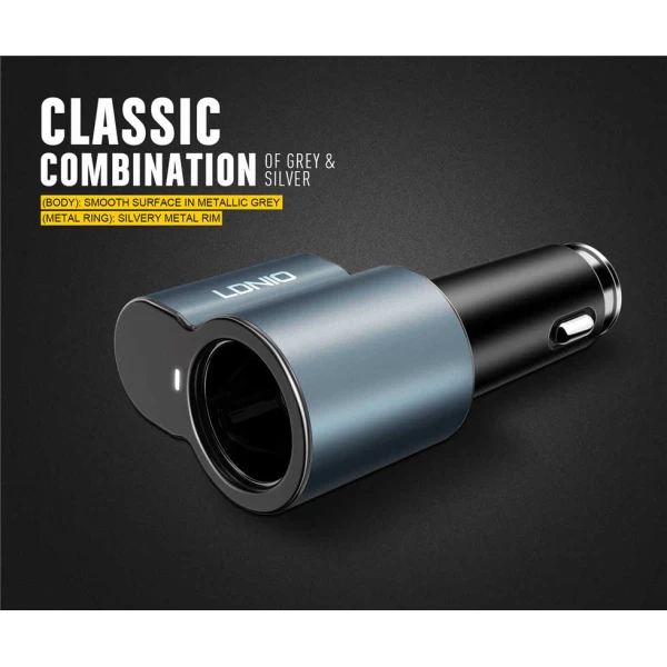 شارژر فندکی 3 پورت الدینیو LDNIO CM11