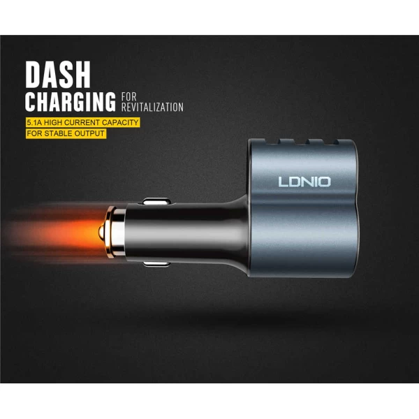 شارژر فندکی 3 پورت الدینیو LDNIO CM11