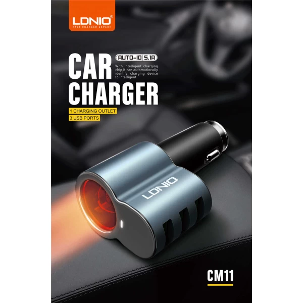 شارژر فندکی 3 پورت الدینیو LDNIO CM11