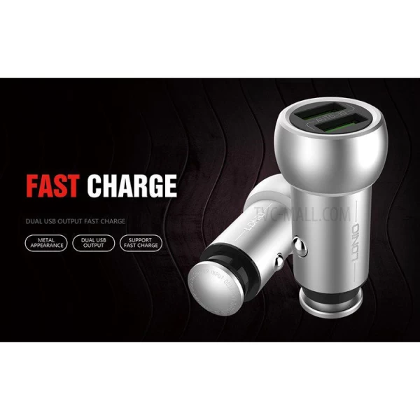 شارژر فندکی 2 پورت الدینیو مدل LDNIO C401 با کابل