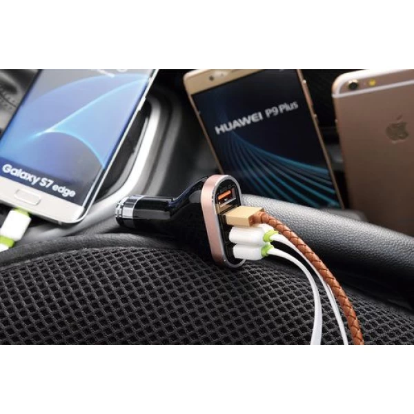 شارژر فندکی فست شارژ 4 پورت 7 آمپر Qualcomm الدینیو LDNIO C701Q