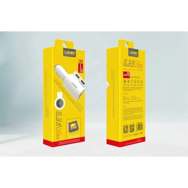 شارژر فندکی 2 پورت LDNIO الدینیو CM10