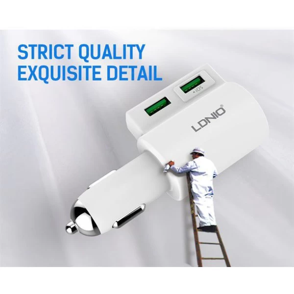 شارژر فندکی 2 پورت LDNIO الدینیو CM10