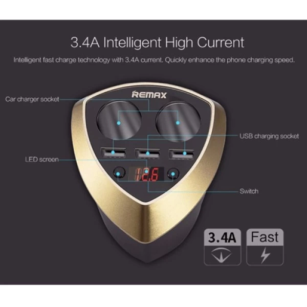 شارژر فندکی ریمکس Remax CR-3XP Alien