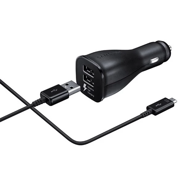 شارژر فندکی اصلی دو پورت سامسونگ فست شارژر EP-LN920 با کابل میکرو