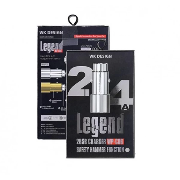 شارژر فندکی 2 پورت دبلیو کی WK WP-C06 LEGEND