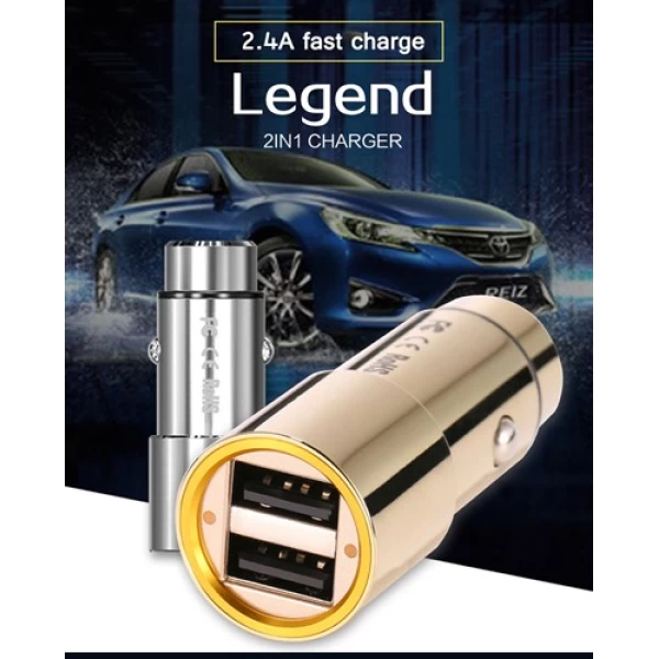 شارژر فندکی 2 پورت دبلیو کی WK WP-C06 LEGEND