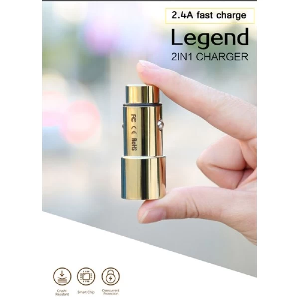 شارژر فندکی 2 پورت دبلیو کی WK WP-C06 LEGEND