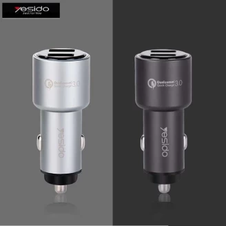 شارژر فندکی فست شارژ 2 پورت Qualcomm 3.0 یسیدو yesido Y25