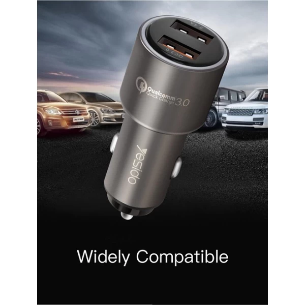 شارژر فندکی فست شارژ 2 پورت Qualcomm 3.0 یسیدو yesido Y25