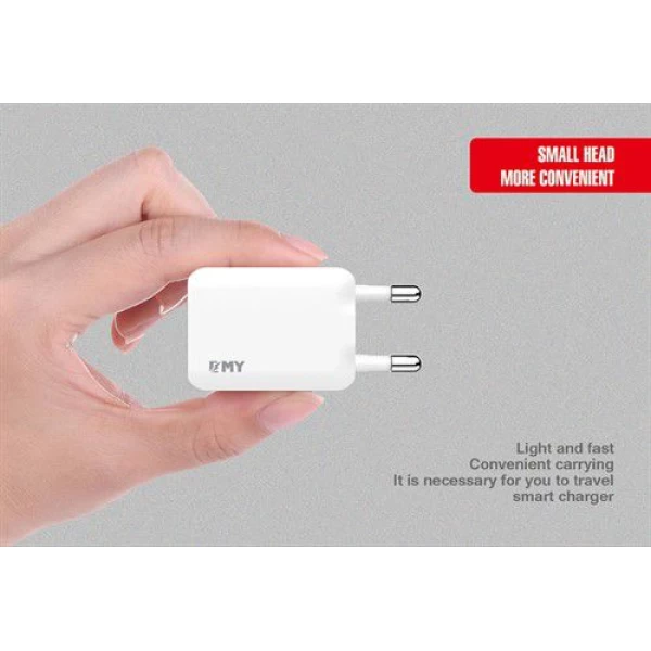 شارژر دیواری 1 خروجی امی Emy مدل MY-223 همراه با کابل لایتنینگ