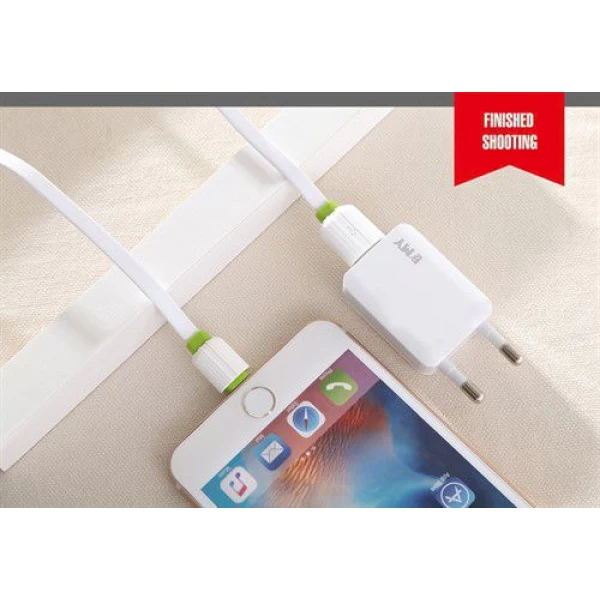 شارژر دیواری 1 خروجی امی Emy مدل MY-223 همراه با کابل لایتنینگ
