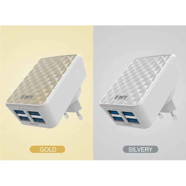 شارژر دیواری 4 پورت امی Emy مدل MY-262 همراه با کابل