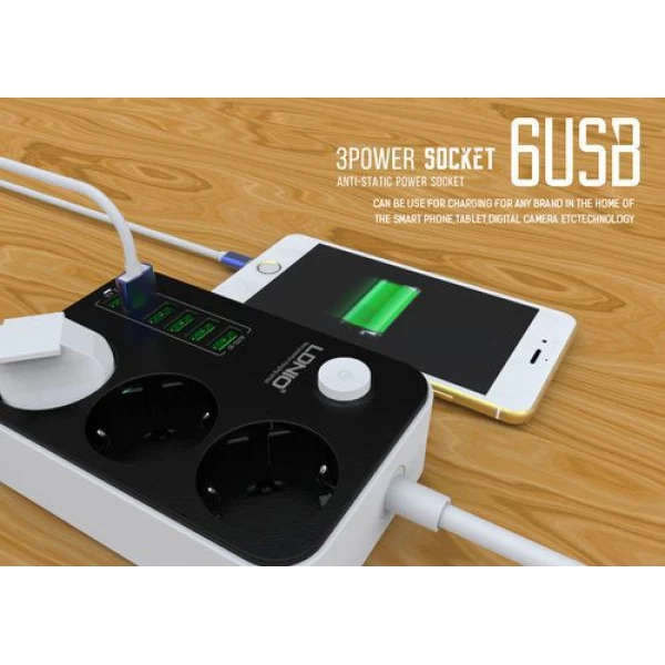 سه راهی برق و شارژ الدینیو LDNIO SE3631