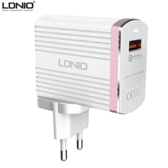 شارژر فست شارژ 3.0 آمپر Qualcomm الدینیو LDNIO A1302Q با کابل