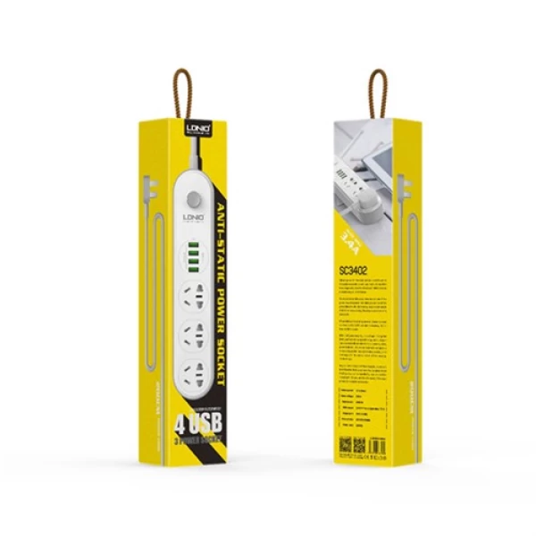 سه راهی برق و شارژر الدینیو LDNIO SC3402