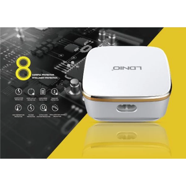 هاب شارژر 6 پورت 7 آمپر فست شارژ Qualcomm الدینیو LDNIO A6704