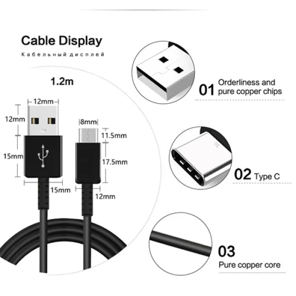 شارژر اصلی سامسونگ فست شارژ همراه با کابل تایپ سی مدل Samsung EP-TA20EBE