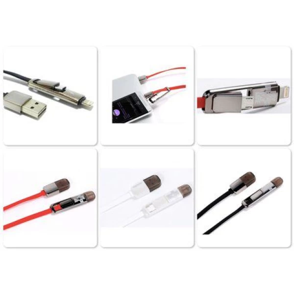 کابل لایتنینگ و میکرو یو اس بی مارک ریمکس Remax مدل Transformers Data Line 
