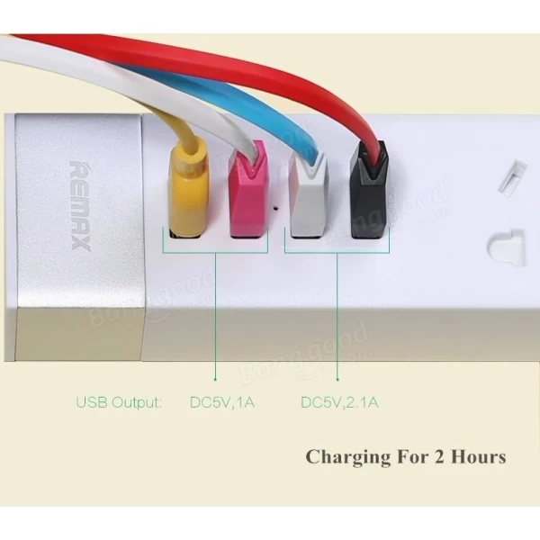 سه راهی برق و شارژر 4 پورت USB ریمکس Remax RU-S2 POWER STRIP